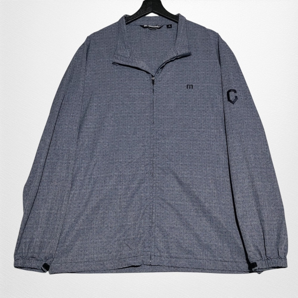 Travis‎ Mathew Jacket Mens XL Full Zip Up Casual Golf Performance Gray Navy Blue